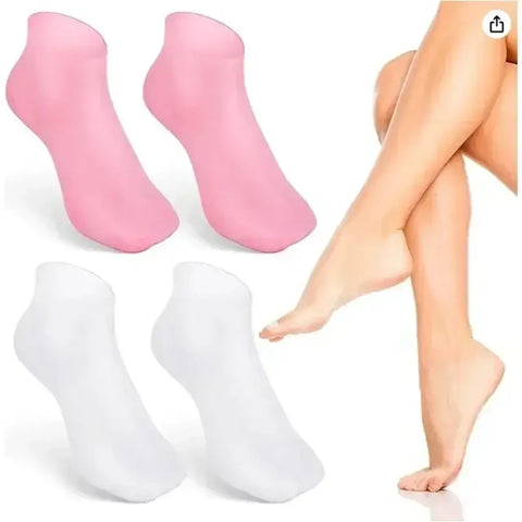 1 Pair of Silicone Moisturizing Socks, Exfoliating Gel Heel Socks for Callus, Cracked, and Dry Skin Removal, Foot Protector for Pain Relief and Foot Care.