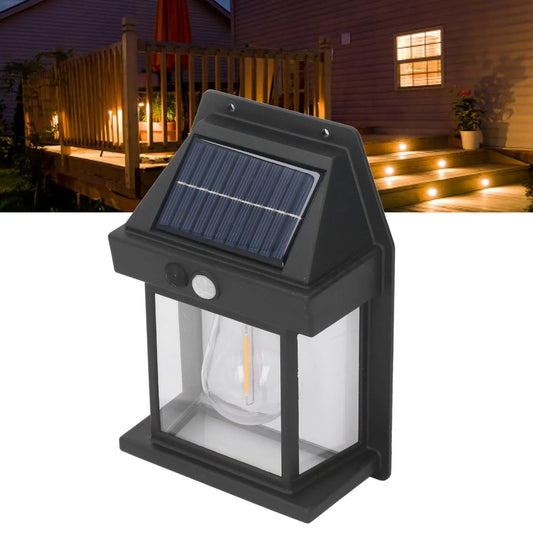 Solar Wall-Mounted Tungsten Light with Outdoor Sensor, Exterior Lighting Fixture